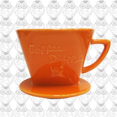 【日本】三洋有田燒G102系列雙孔咖啡濾杯（橘色）