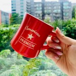 【日本】K-AI 陶瓷精品咖啡杯 絳紅色 350ml