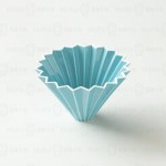 【日本】Origami 摺紙濾杯 土耳其藍 M號 含木座