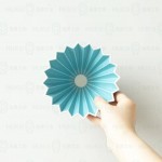 【日本】Origami 摺紙濾杯 土耳其藍 S號 含木座