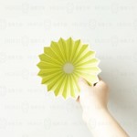 【日本】Origami 摺紙濾杯 草綠色 S號 含樹酯底座