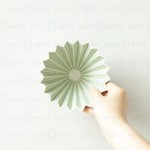 【日本】Origami 摺紙濾杯 霧綠色 S號 含木座
