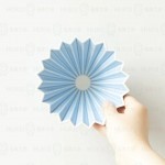 【日本】Origami 摺紙濾杯 霧藍色 M號 含樹酯底座